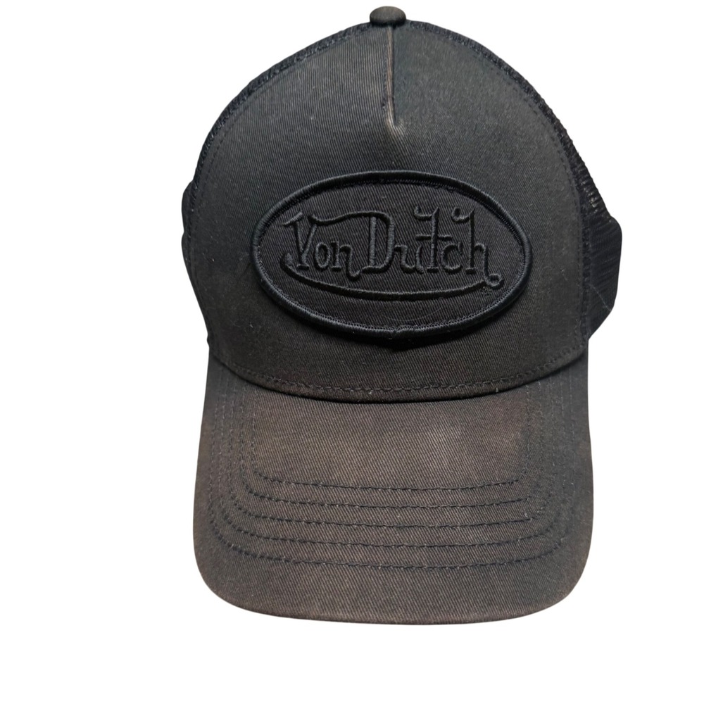 Von Dutch Trucker Hat Black Mesh Snapback Flying Eyeball Lining VDHT61 OSFM